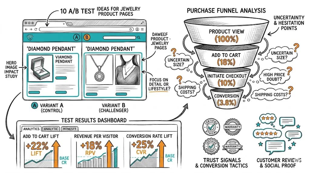 10 A/B Test Ideas for Jewelry Product Pages featured image