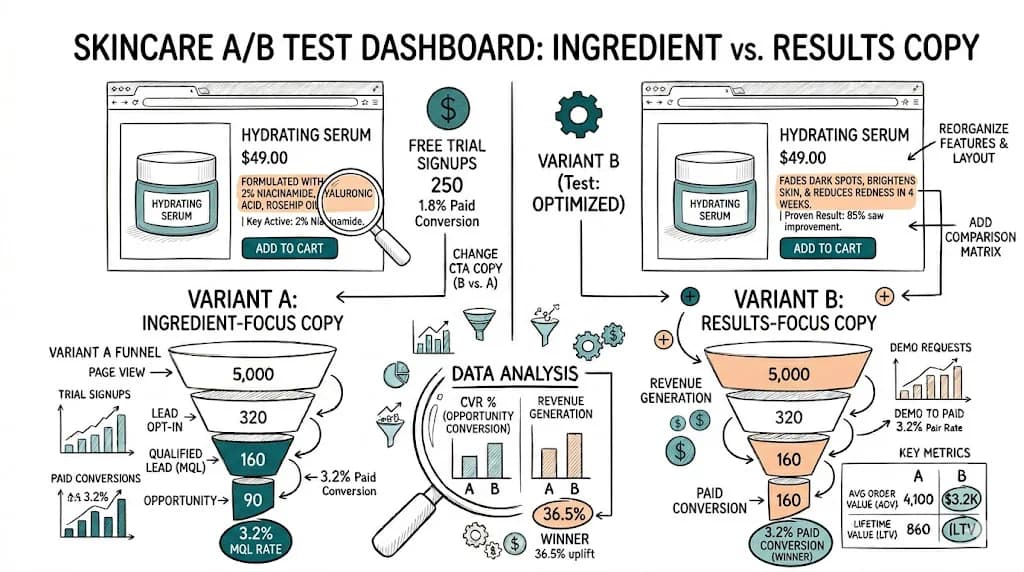 10 A/B Test Ideas for Skincare Product Pages featured image