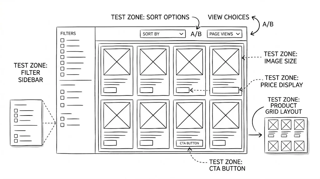 Collection Page A/B Testing Ideas: 20 Tests to Run featured image