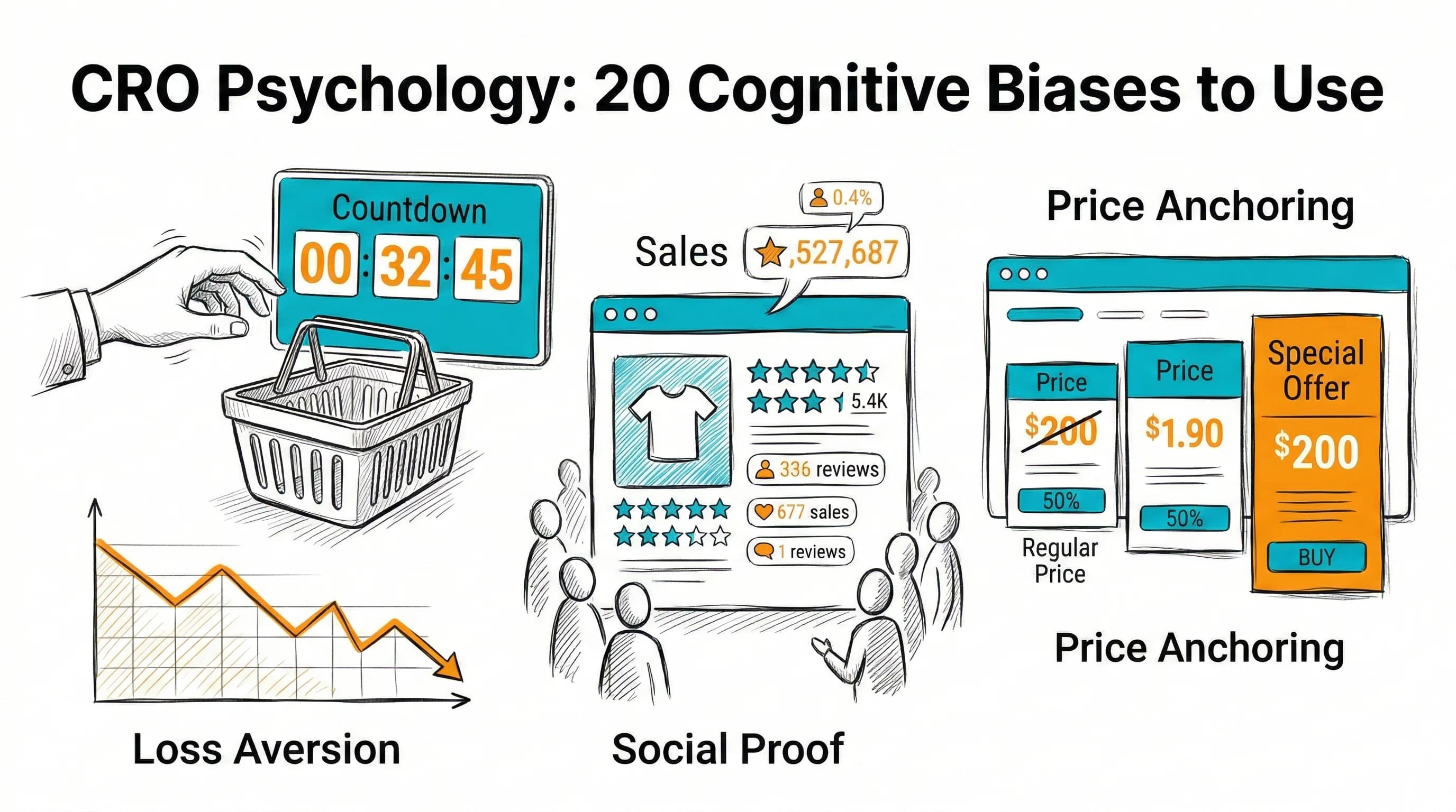 CRO Psychology: 20 Cognitive Biases to Use featured image