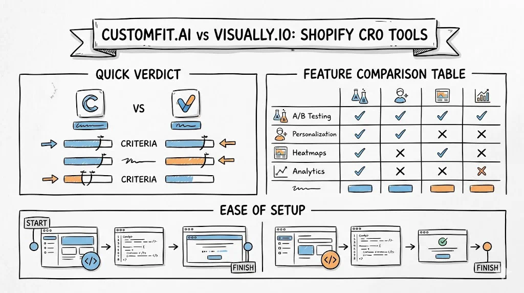 CustomFit.ai vs Visually.io: Shopify CRO Tools featured image