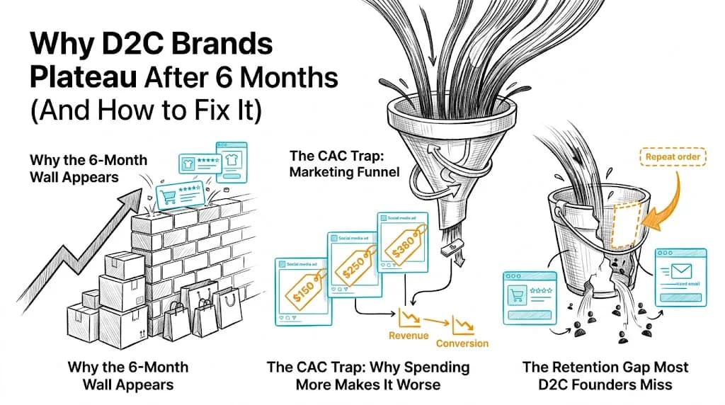 Why D2C Brands Plateau After 6 Months (And How to Fix It) featured image