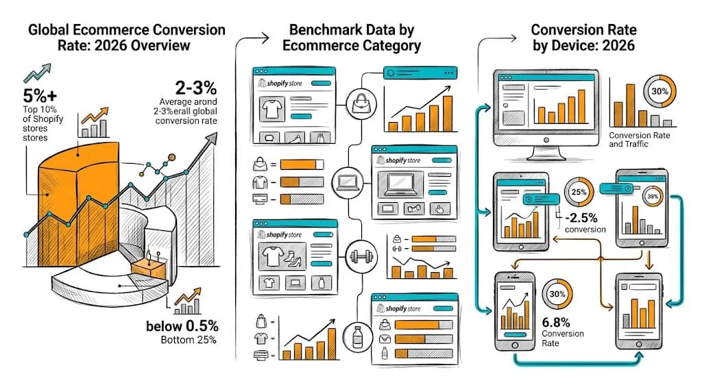 Ecommerce Conversion Rate Benchmarks 2026 featured image