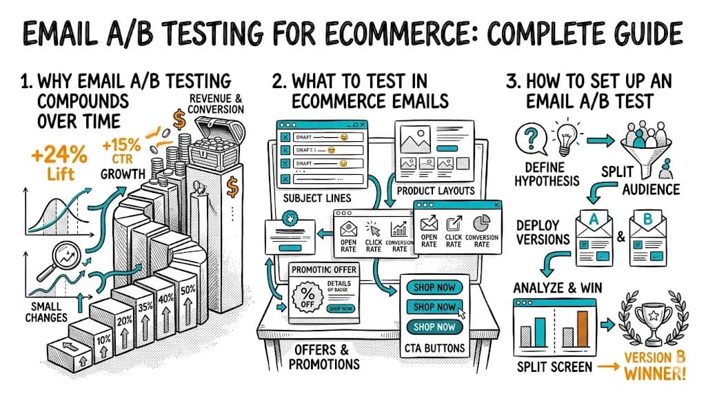 Email A/B Testing for Ecommerce: Complete Guide featured image