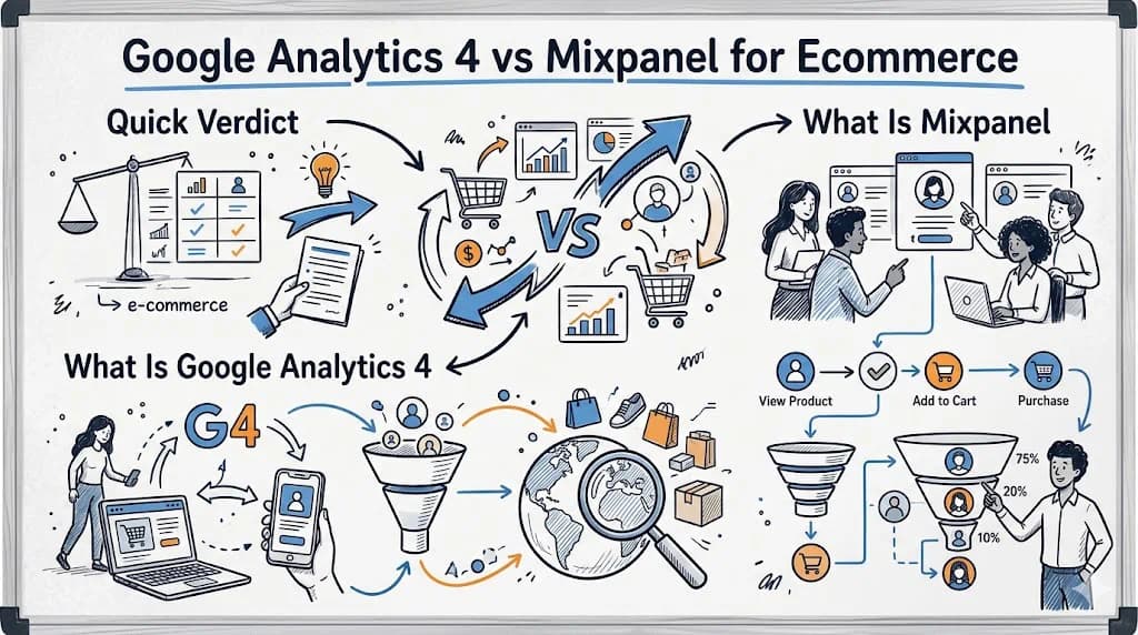 Google Analytics 4 vs Mixpanel for Ecommerce featured image