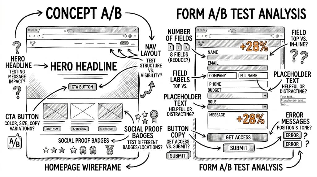 Homepage A/B Testing Ideas: 30 Tests to Run featured image