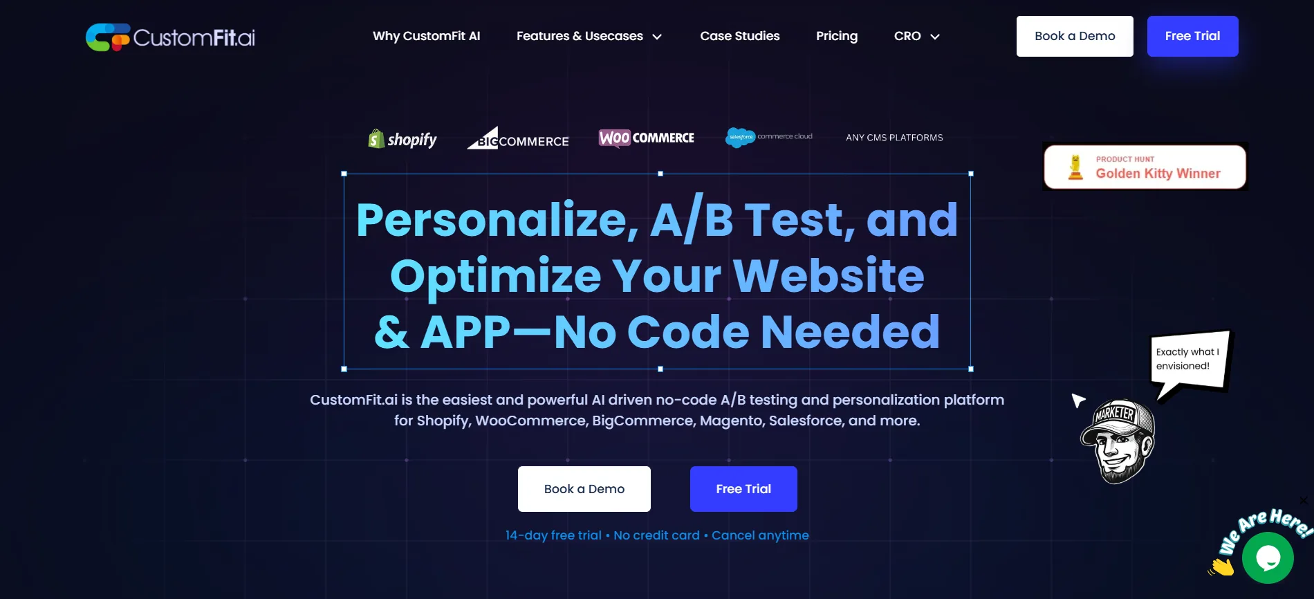 customfit.ai ab testing and websiter personalization tool