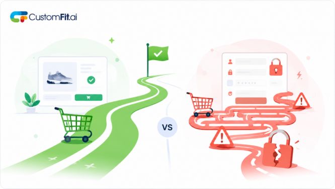 An agent-ready ecommerce store follows a clear path while stores with checkout and data problems create friction